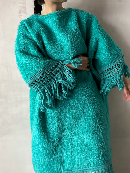 old fur fringe dress