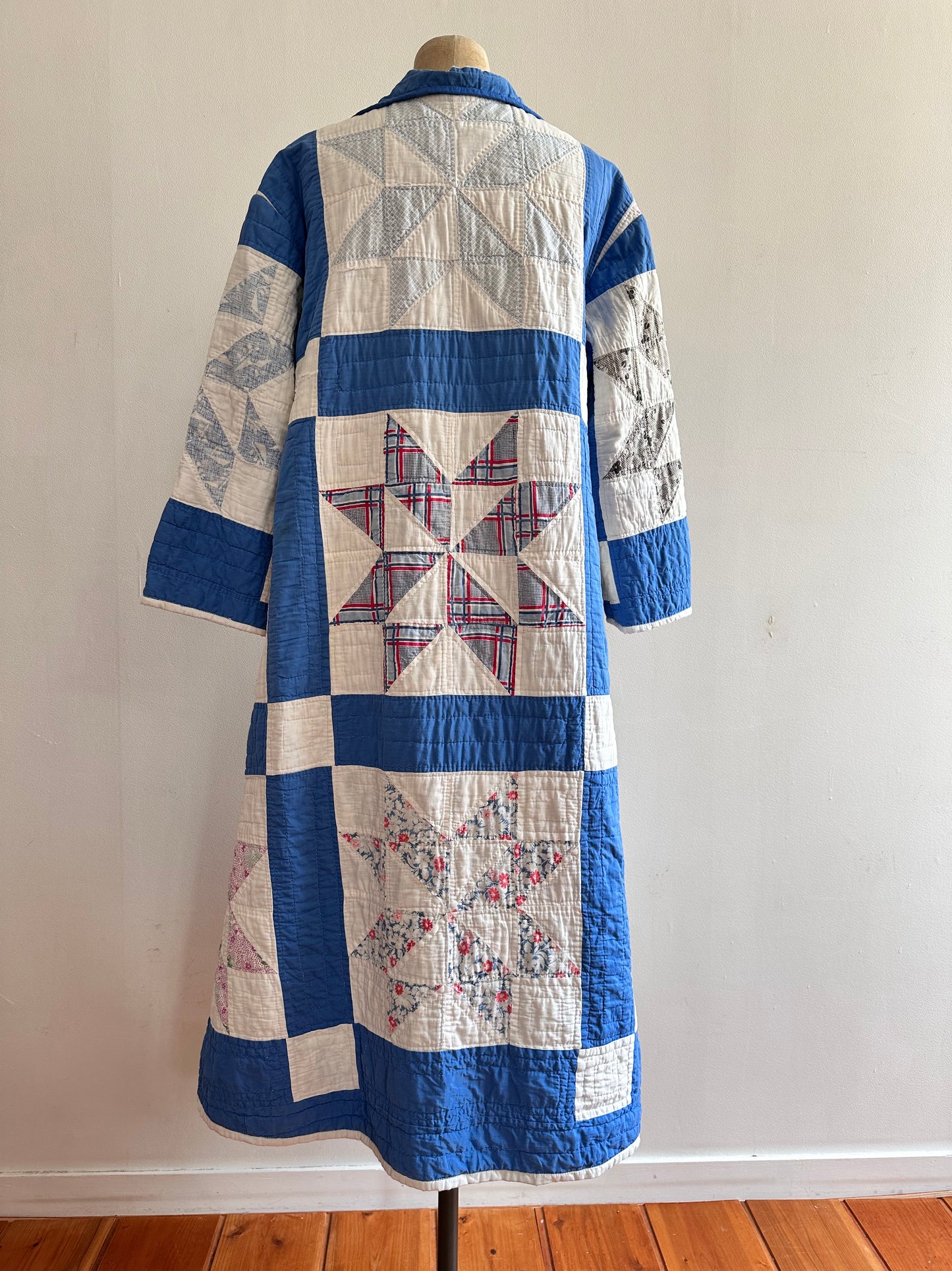 old quilt dress coat