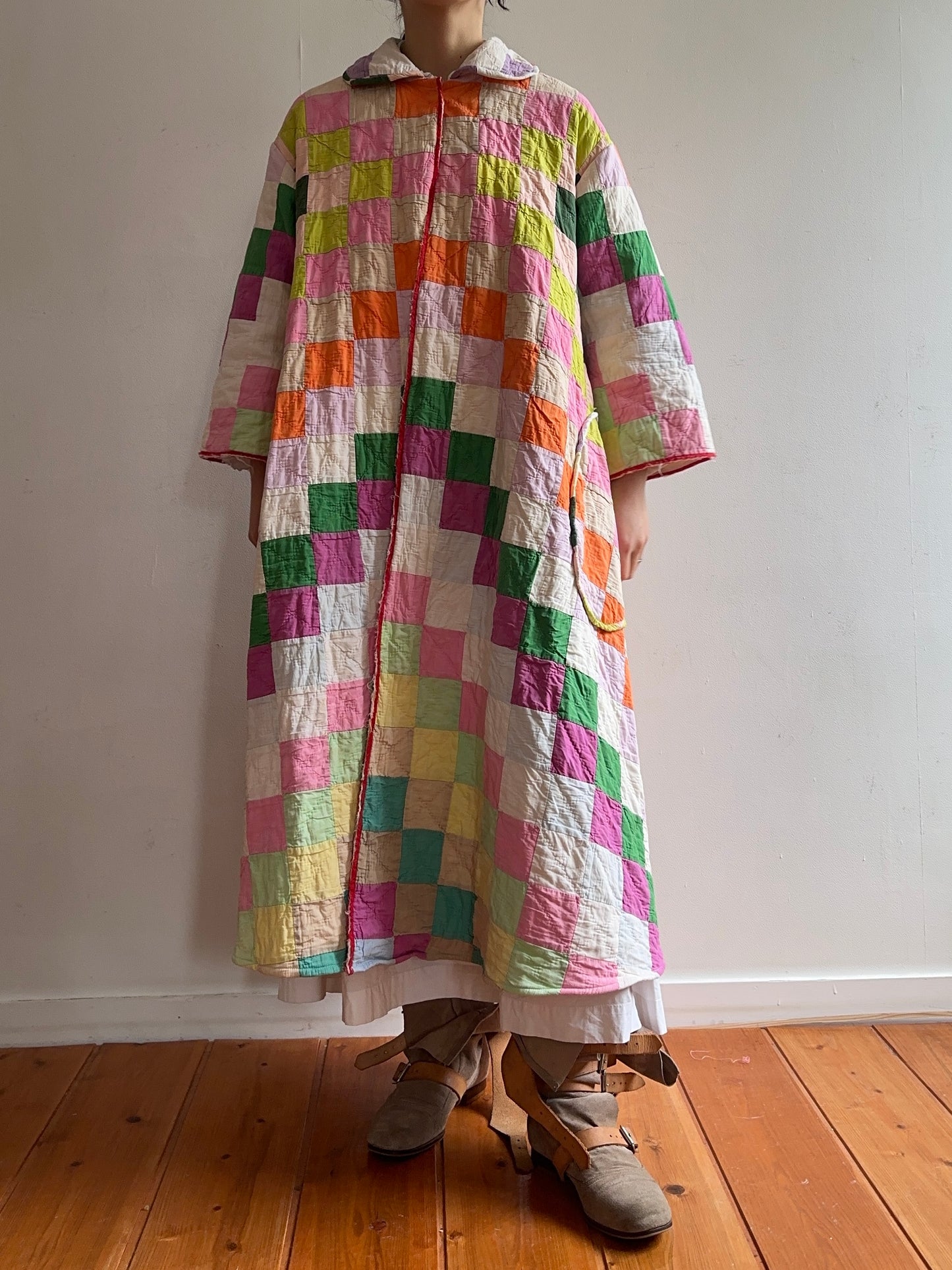 old quilt dress coat