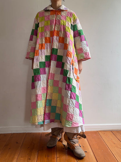 old quilt dress coat