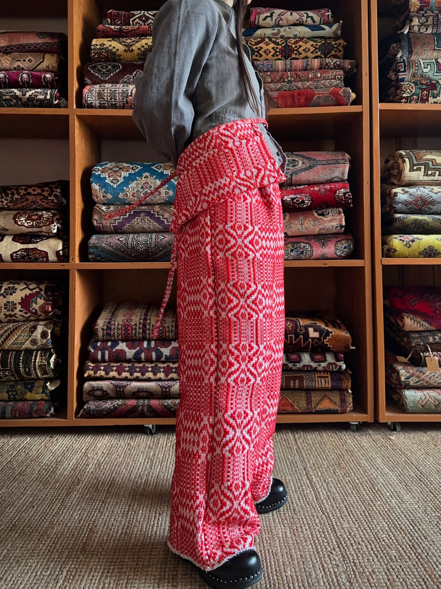 old coverlet tuck wide pants