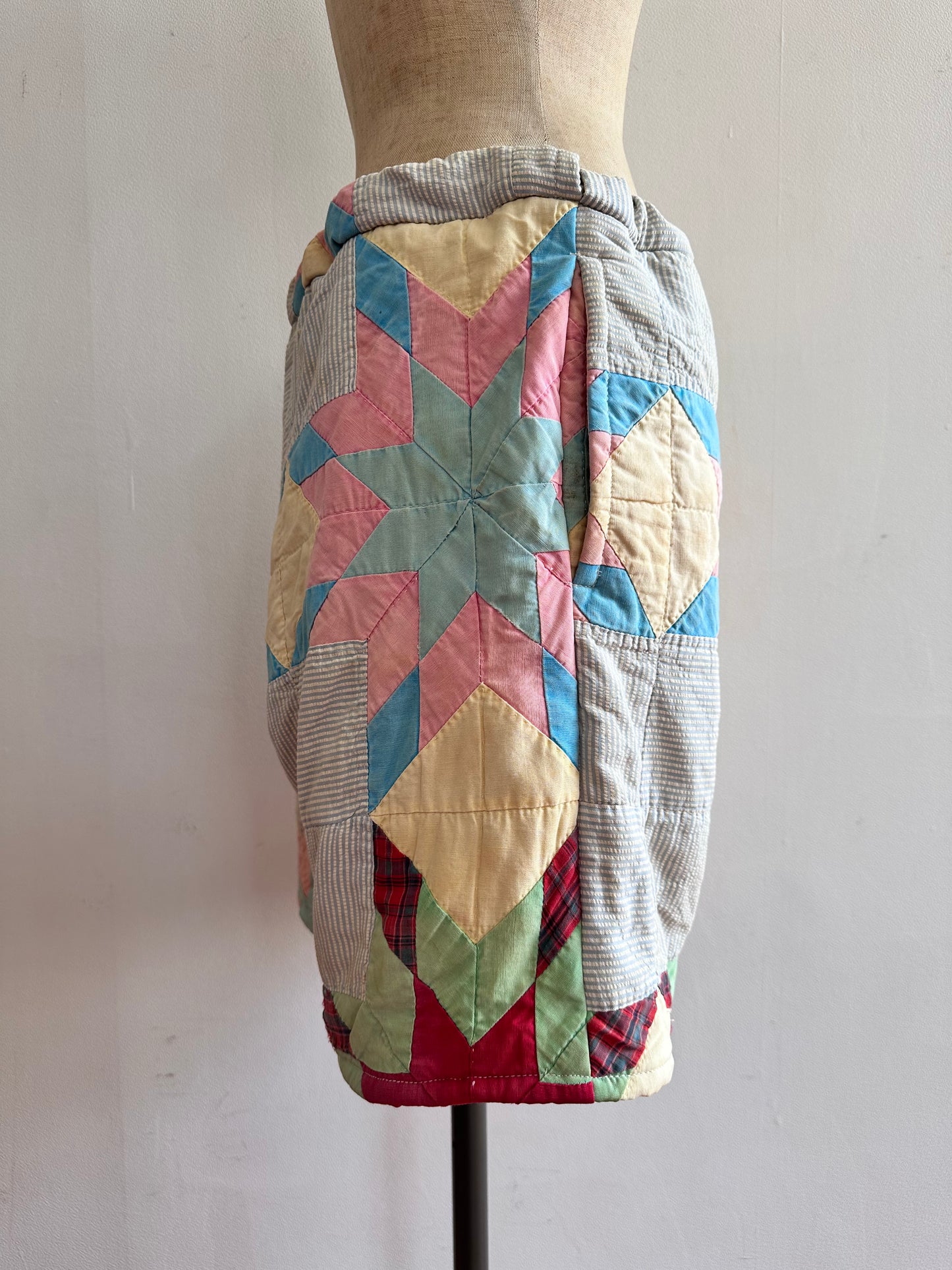old quilt short pants