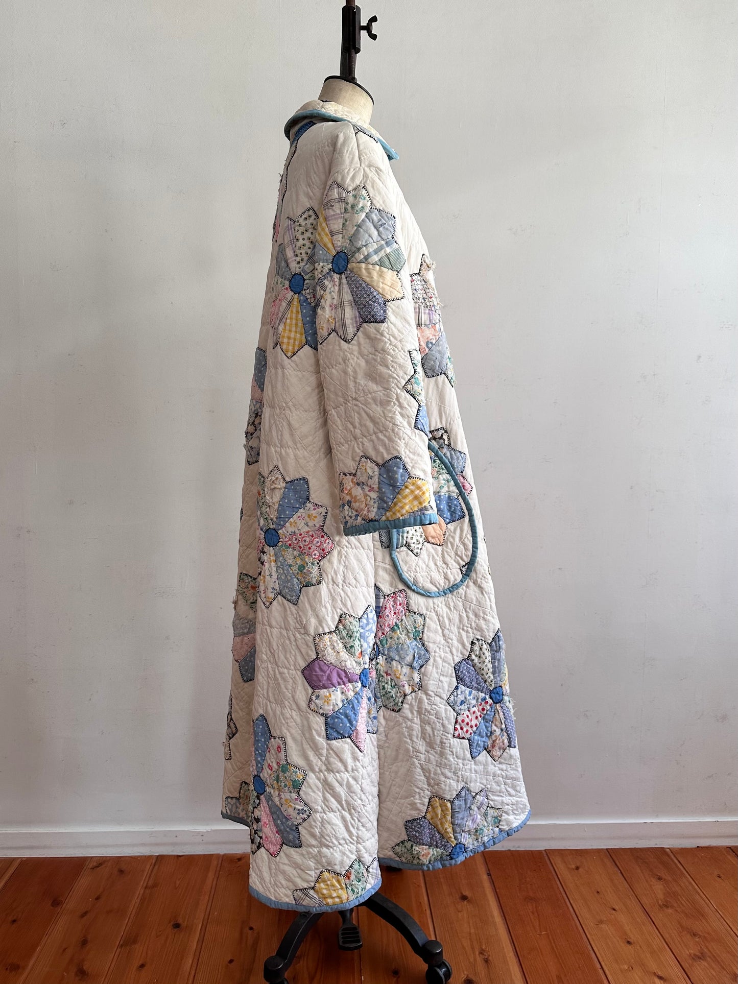 old quilt dress coat