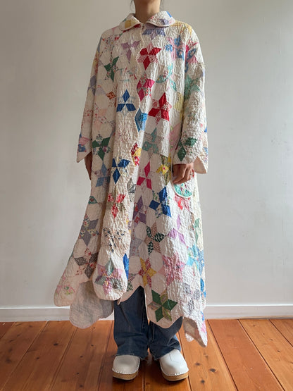 old quilt dress coat