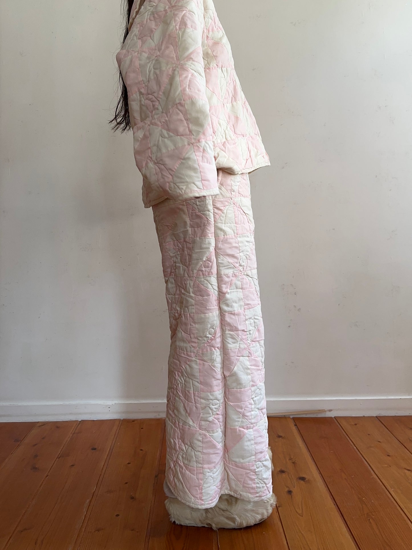 old quilt wide pants
