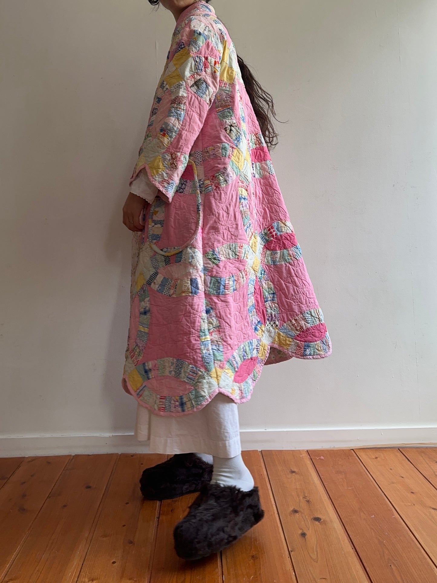 old quilt dress coat