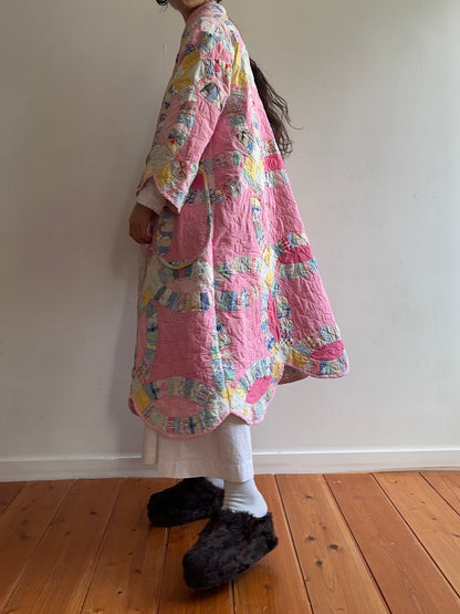 old quilt dress coat