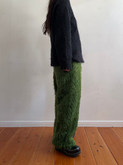 old fur pants / green