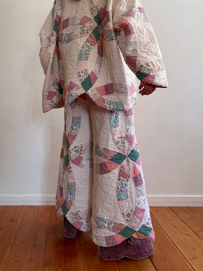 old quilt wide pants