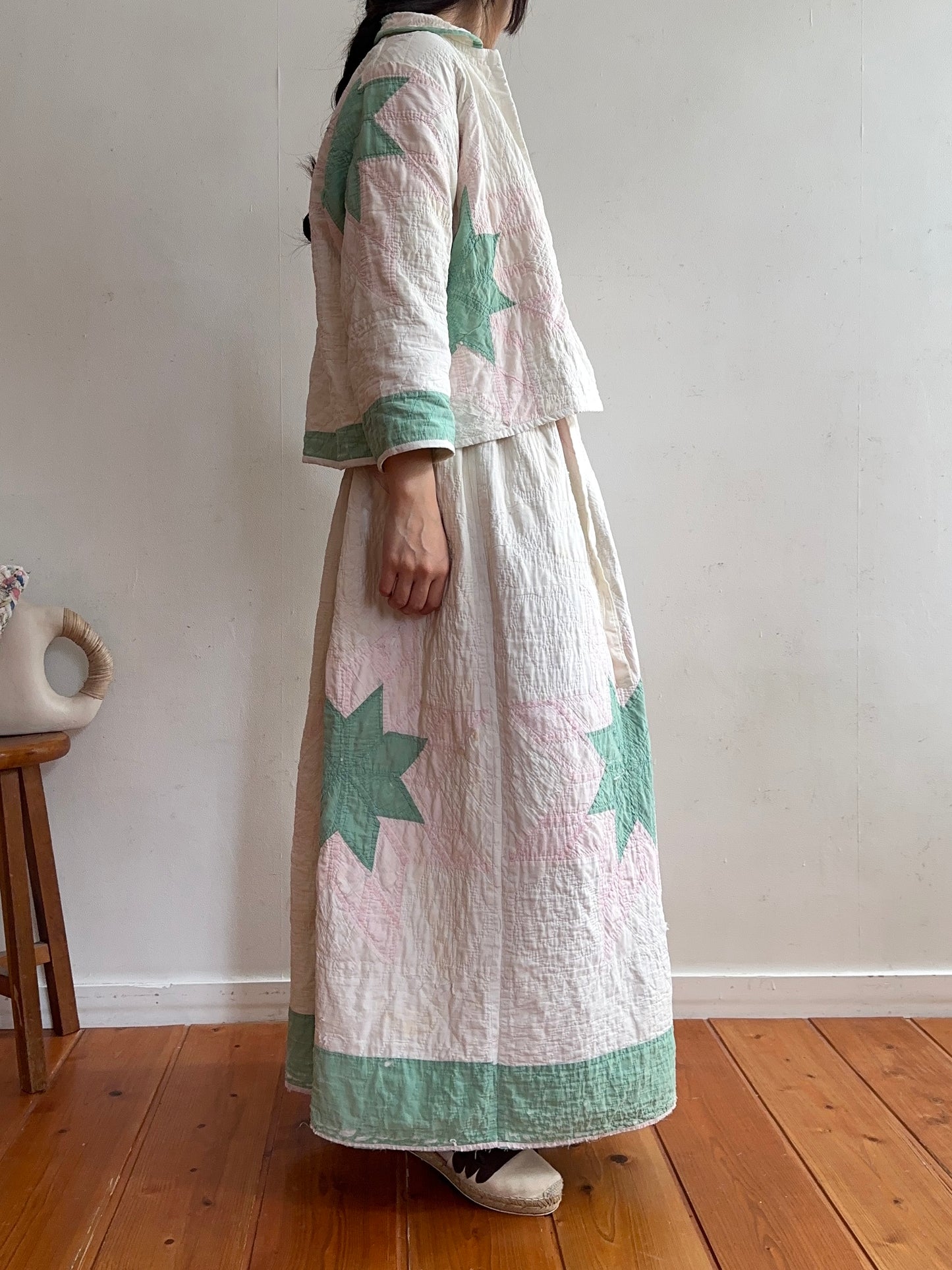 antique quilt short jacket