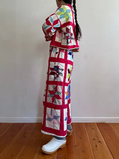 old quilt wide pants