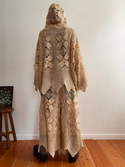old crochet lace parka