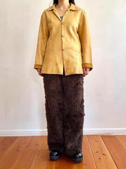 old fur pants / dark brown