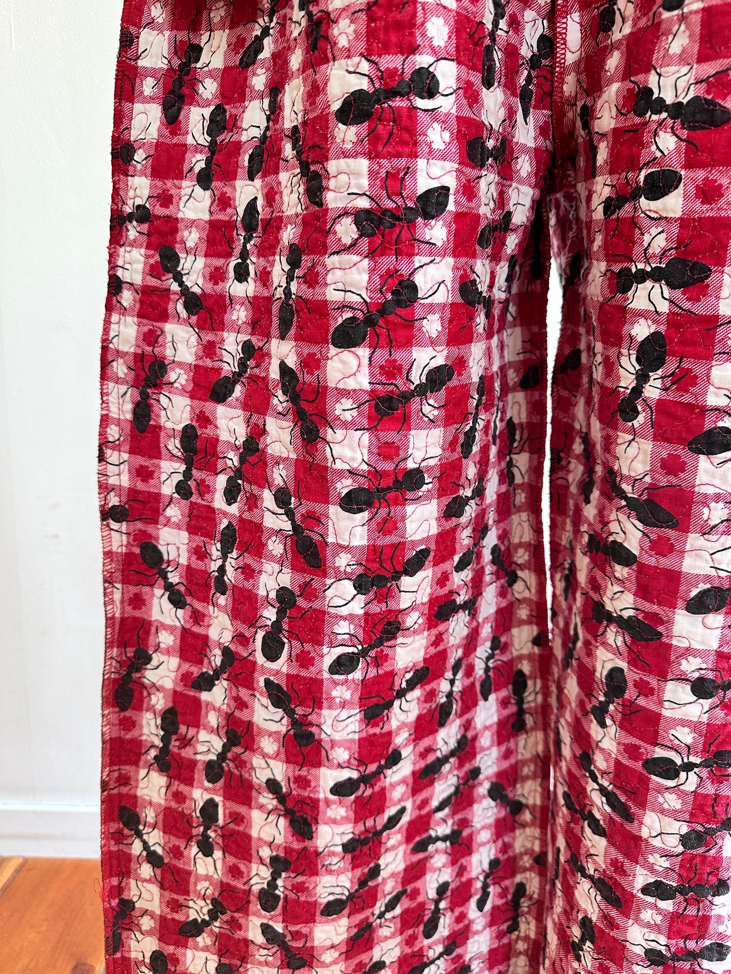 old quilt tuck wide pants