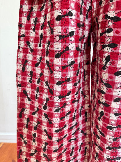old quilt tuck wide pants