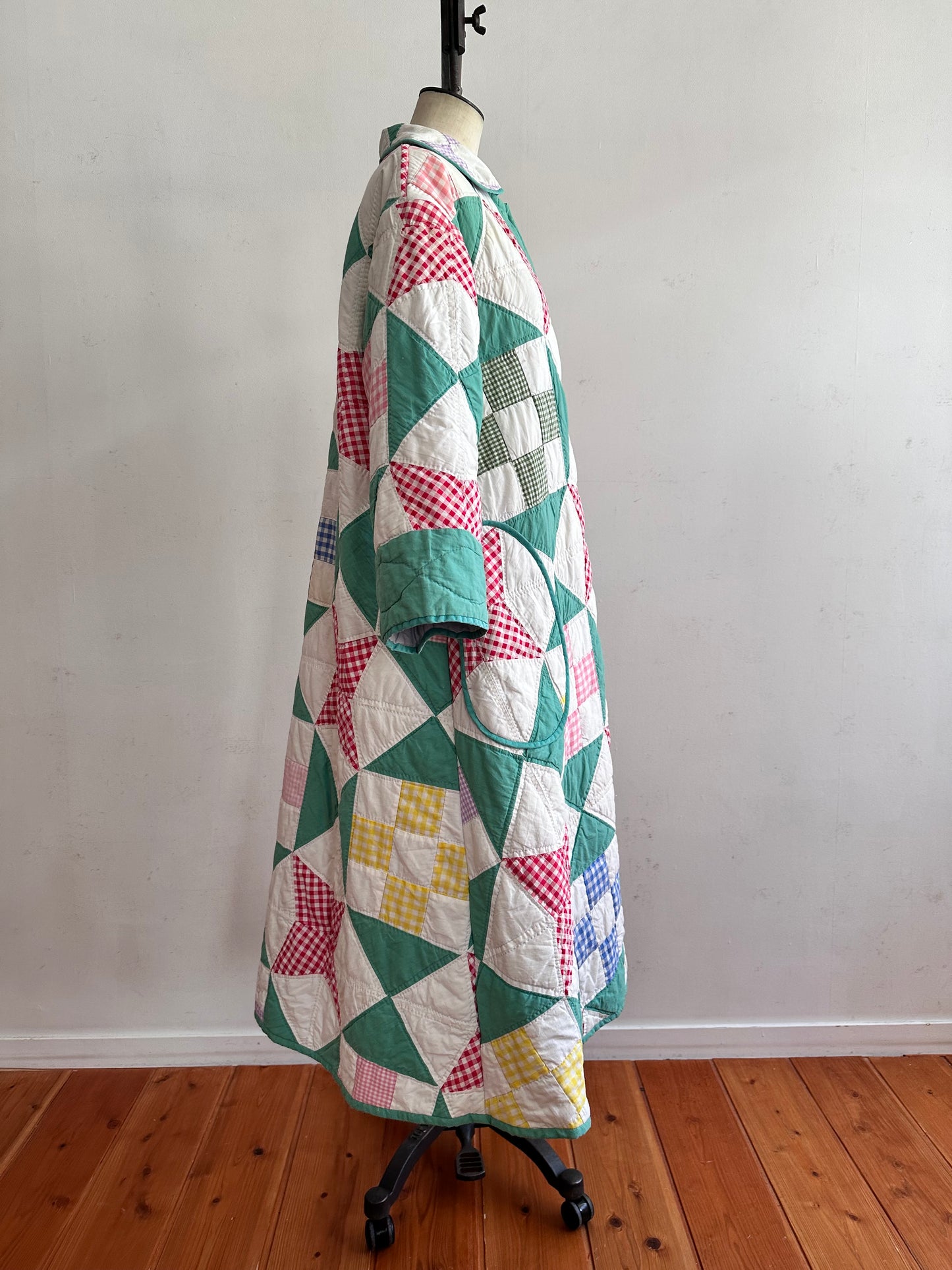 old quilt dress coat