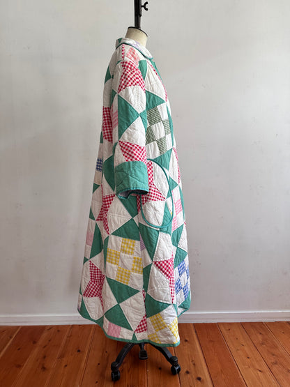 old quilt dress coat