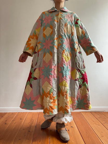 old quilt dress coat