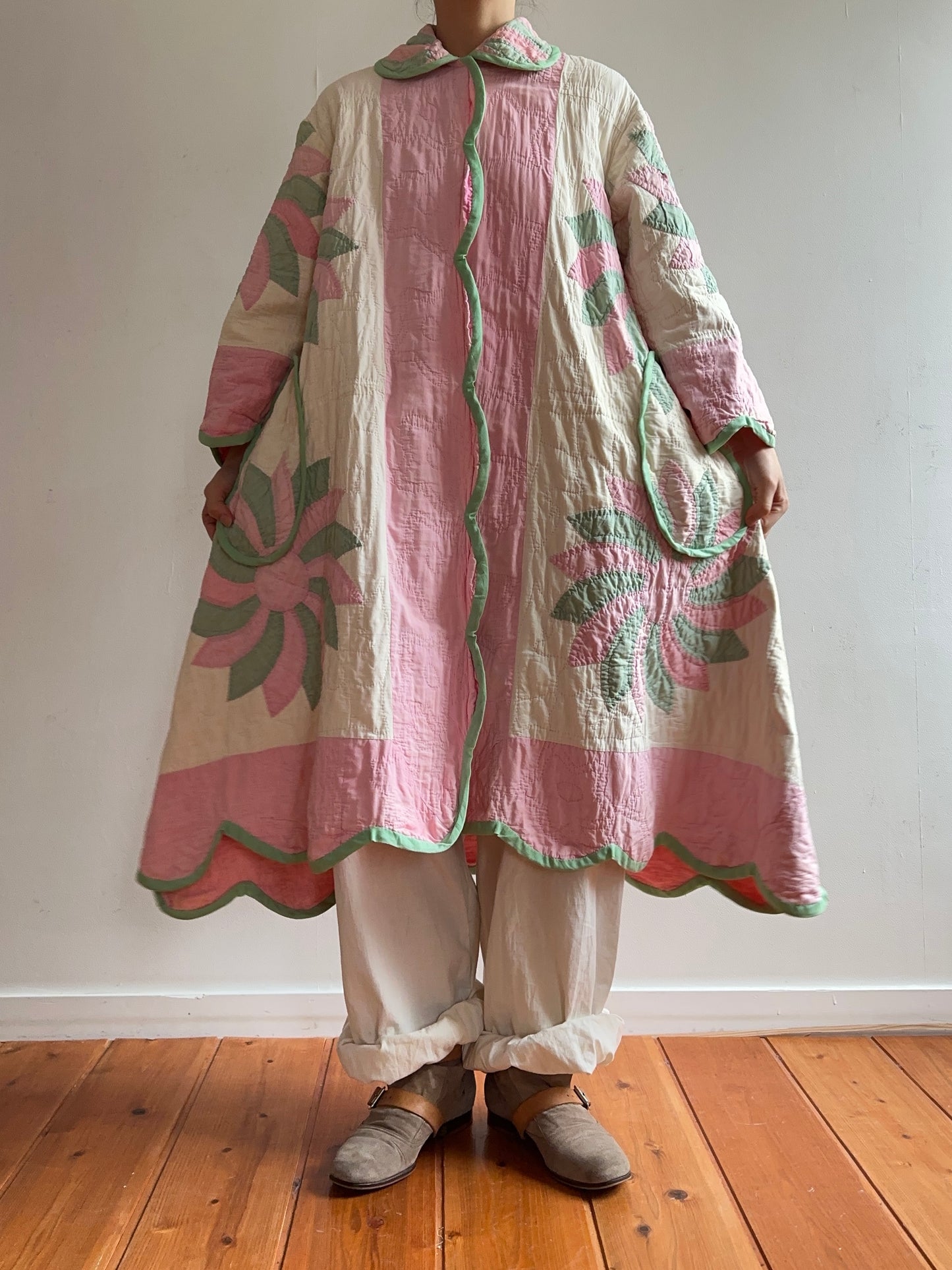 old quilt dress coat