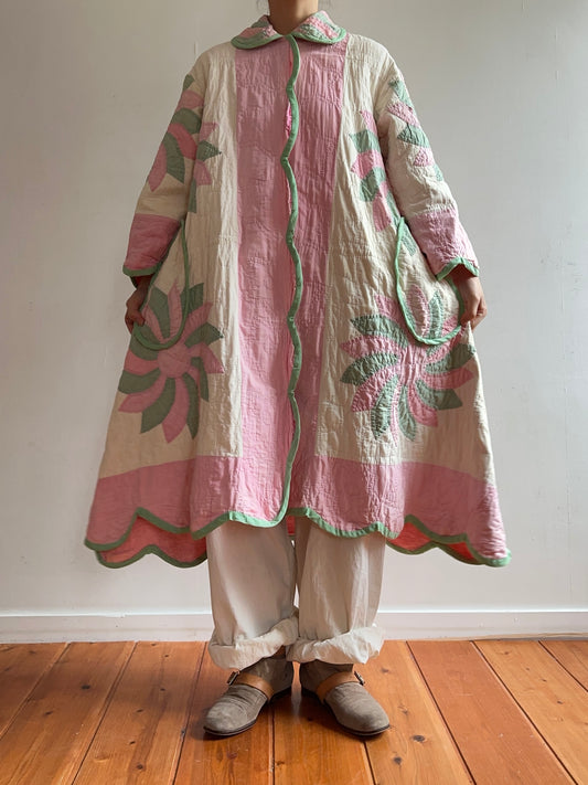 old quilt dress coat