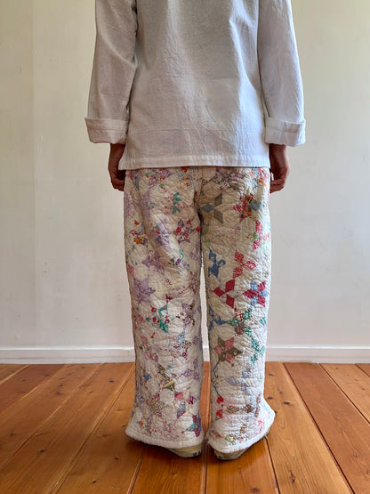 old quilt tuck wide pants