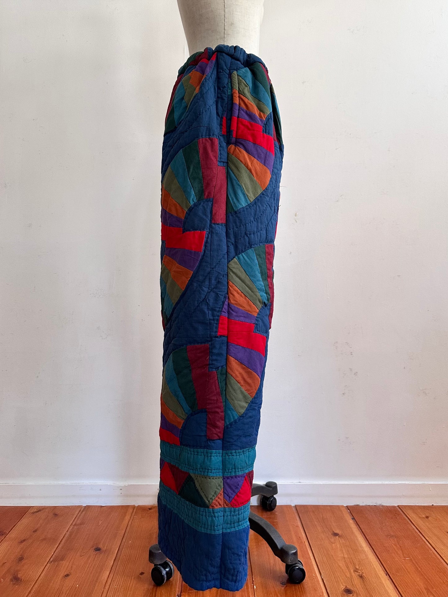 old quilt tuck wide pants