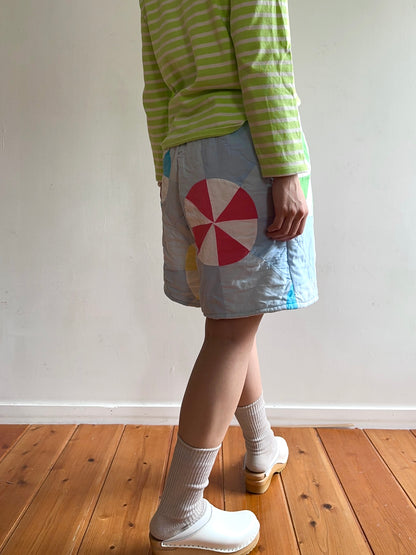old quilt short pants