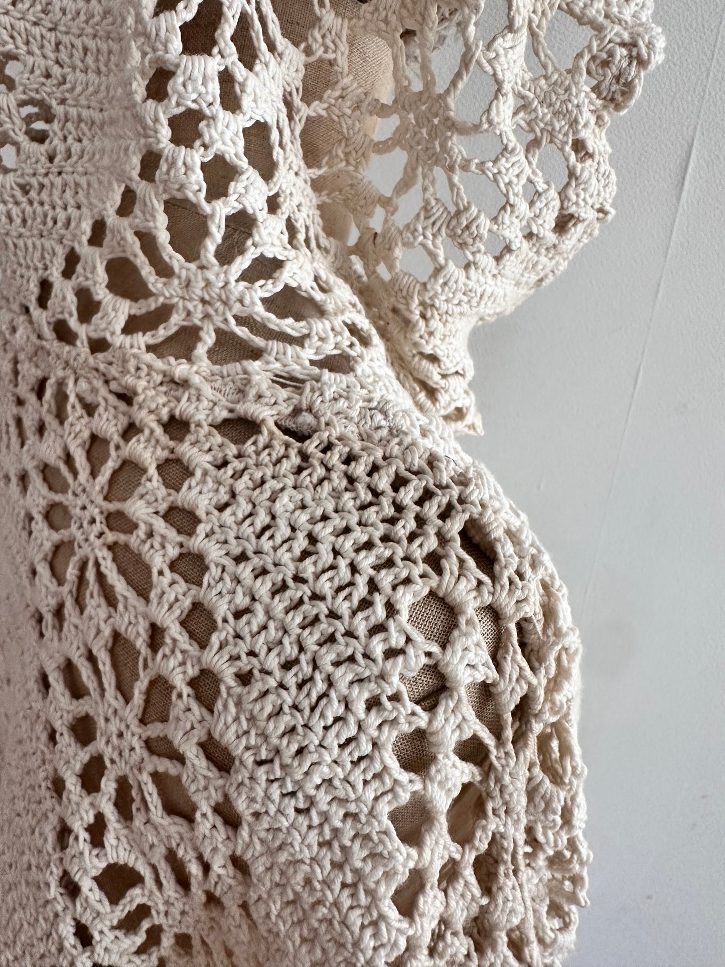 old crochet lace parka