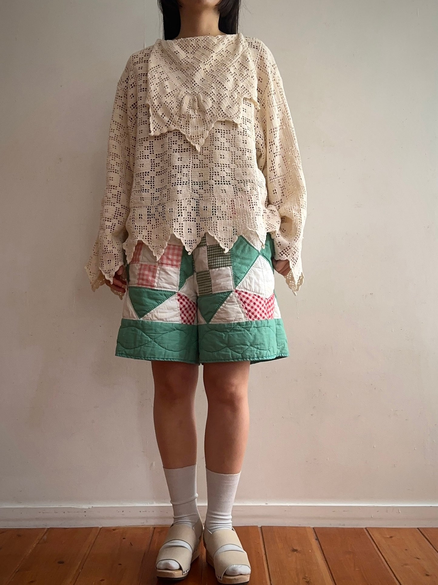old quilt short pants