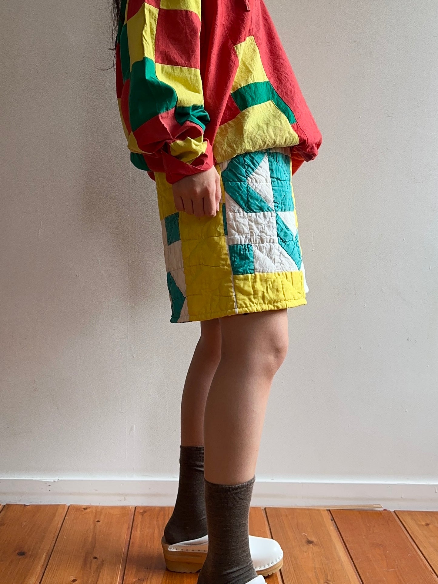 old quilt short pants