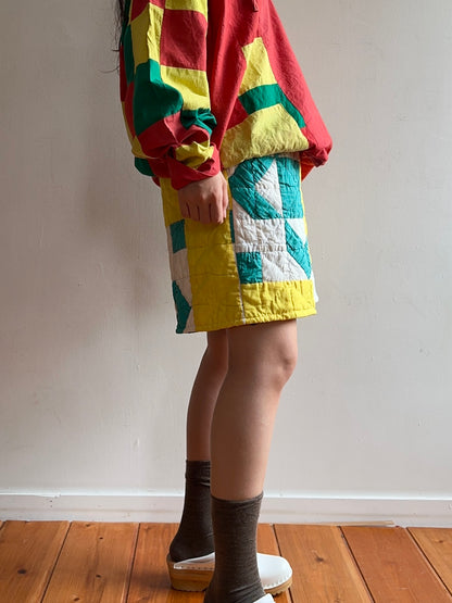 old quilt short pants