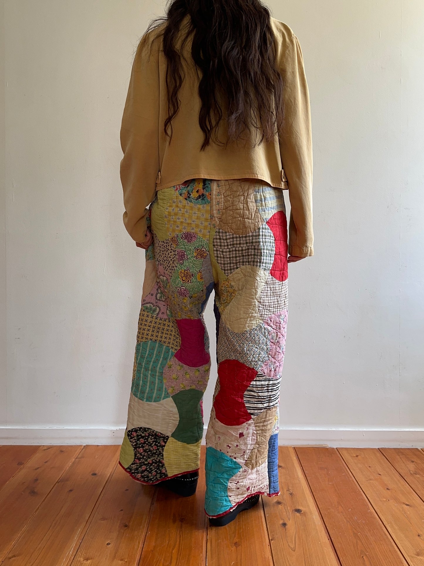 old quilt tuck wide pants