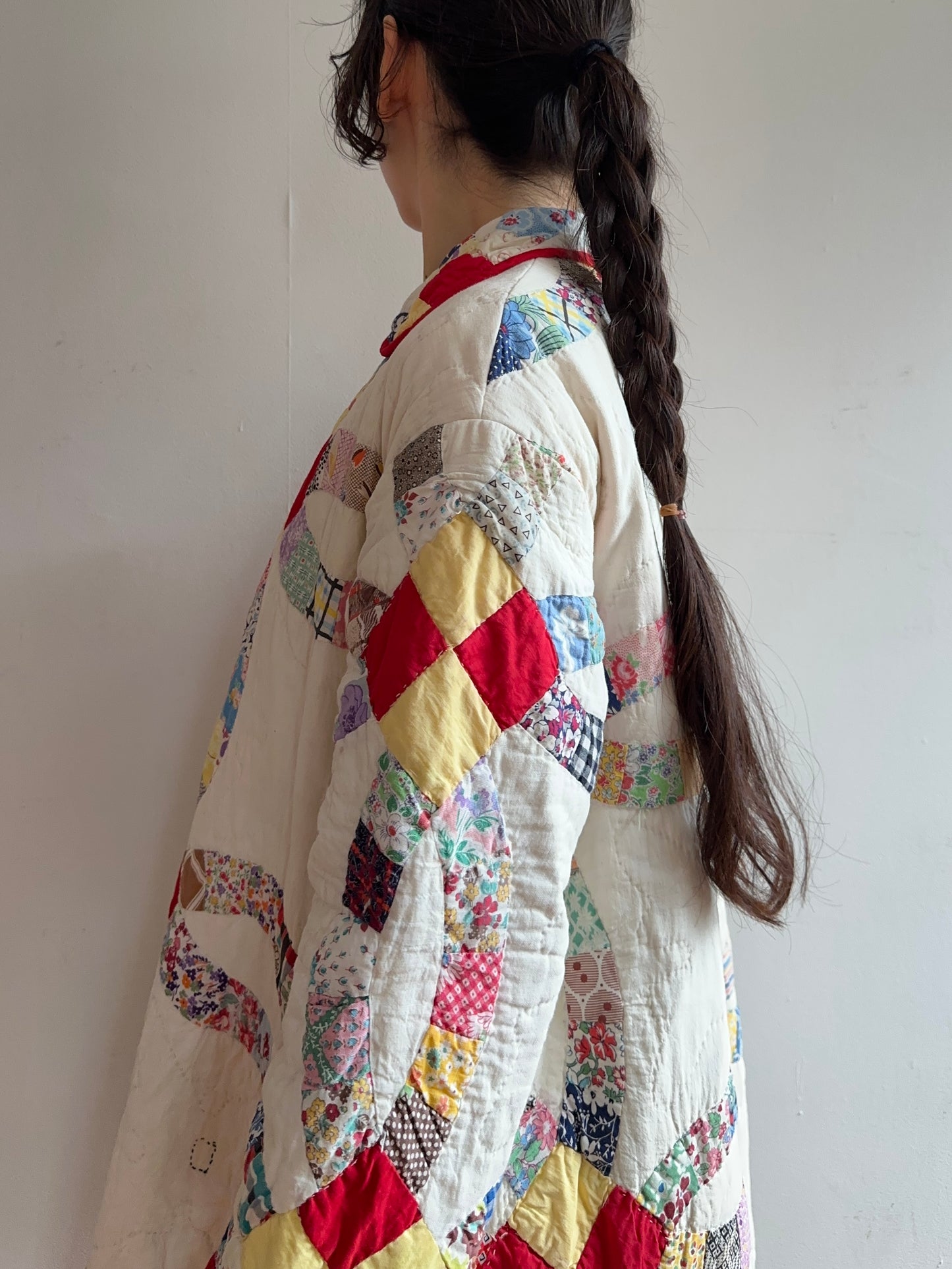 old quilt dress coat