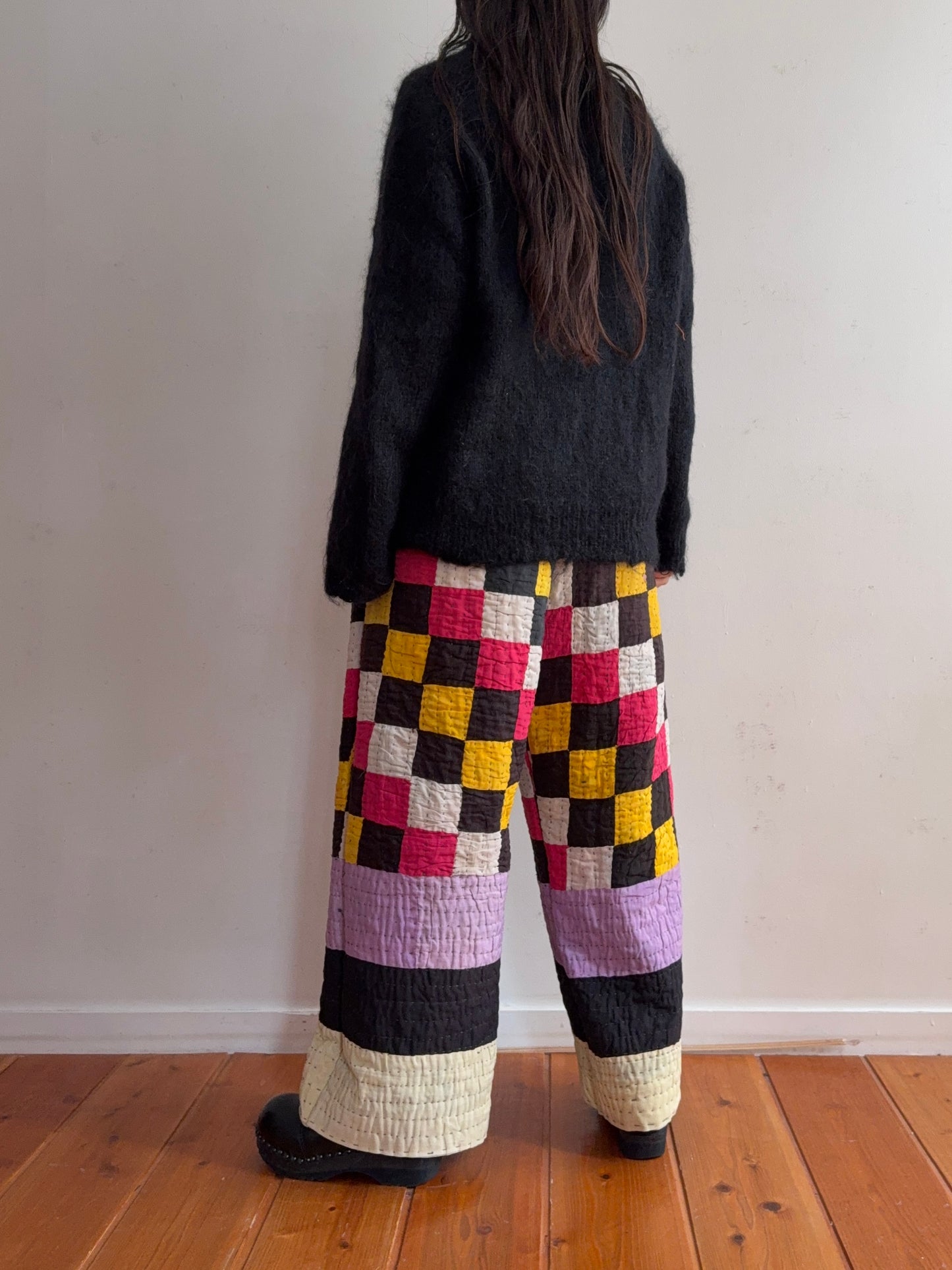 old quilt tuck wide pants