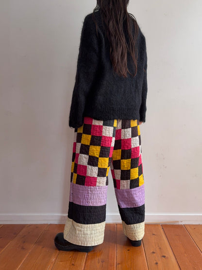 old quilt tuck wide pants