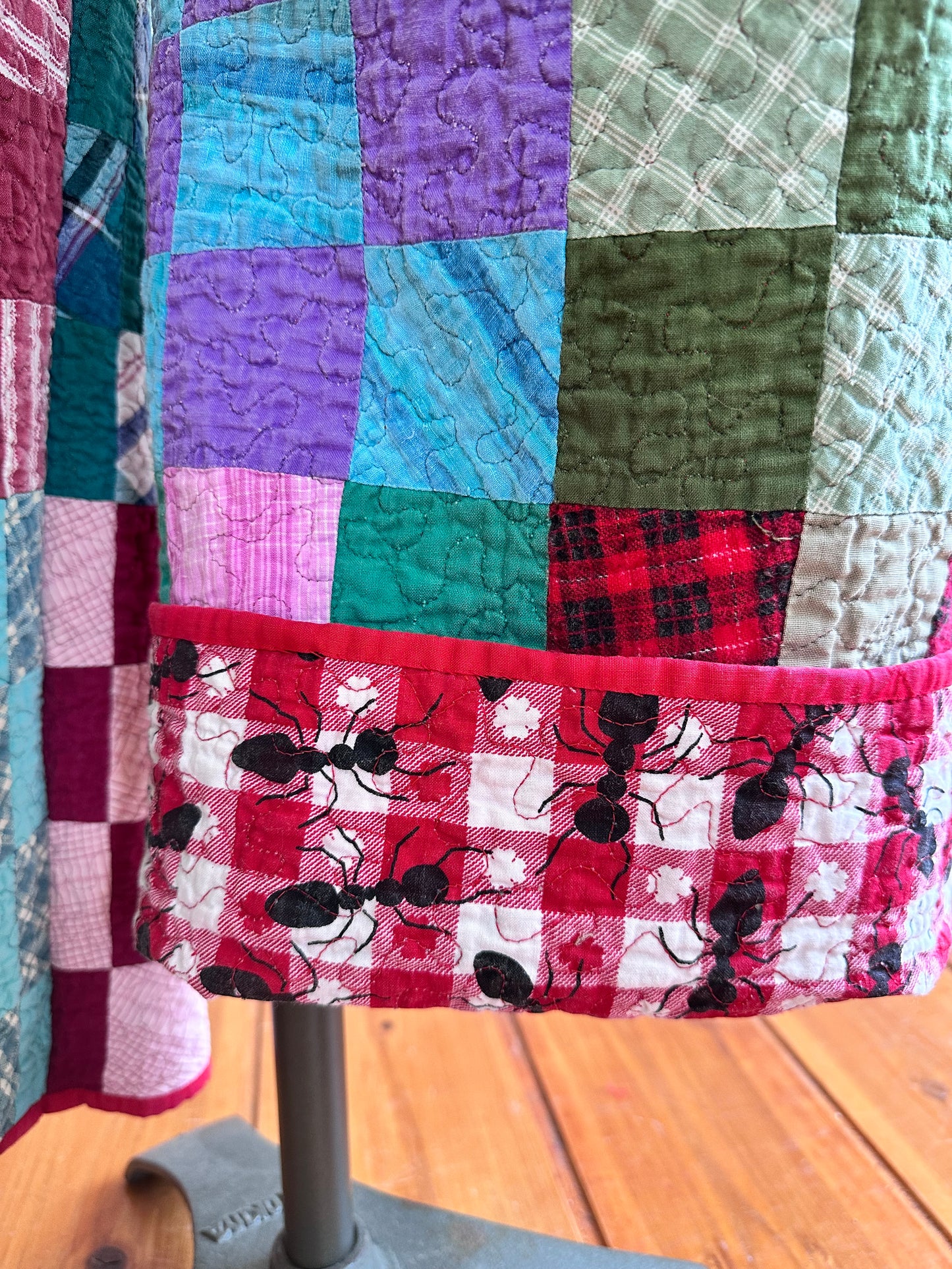 old quilt tuck wide pants