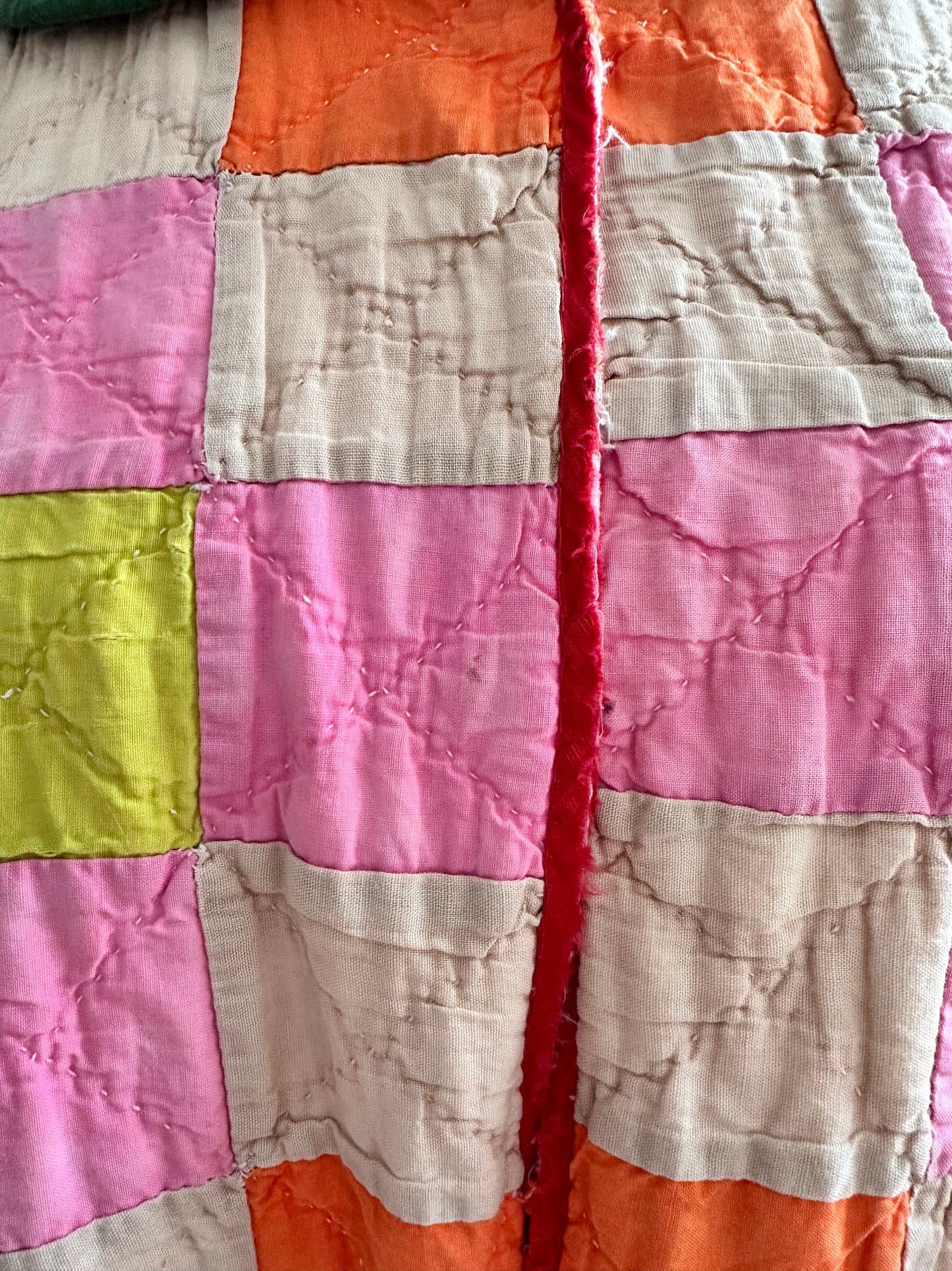 old quilt dress coat