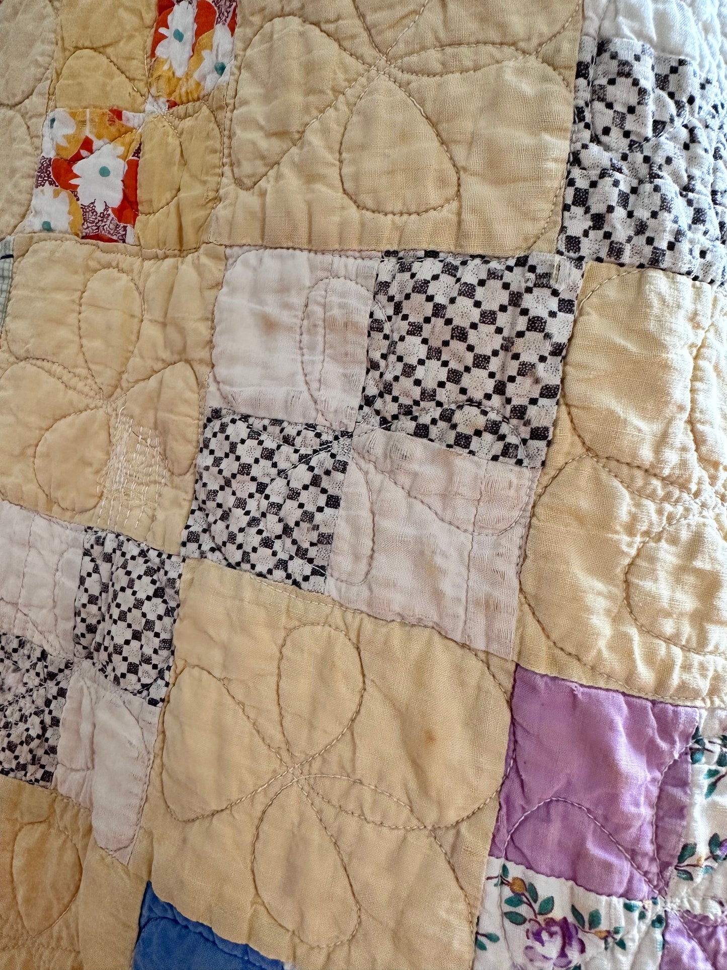 old quilt dress coat