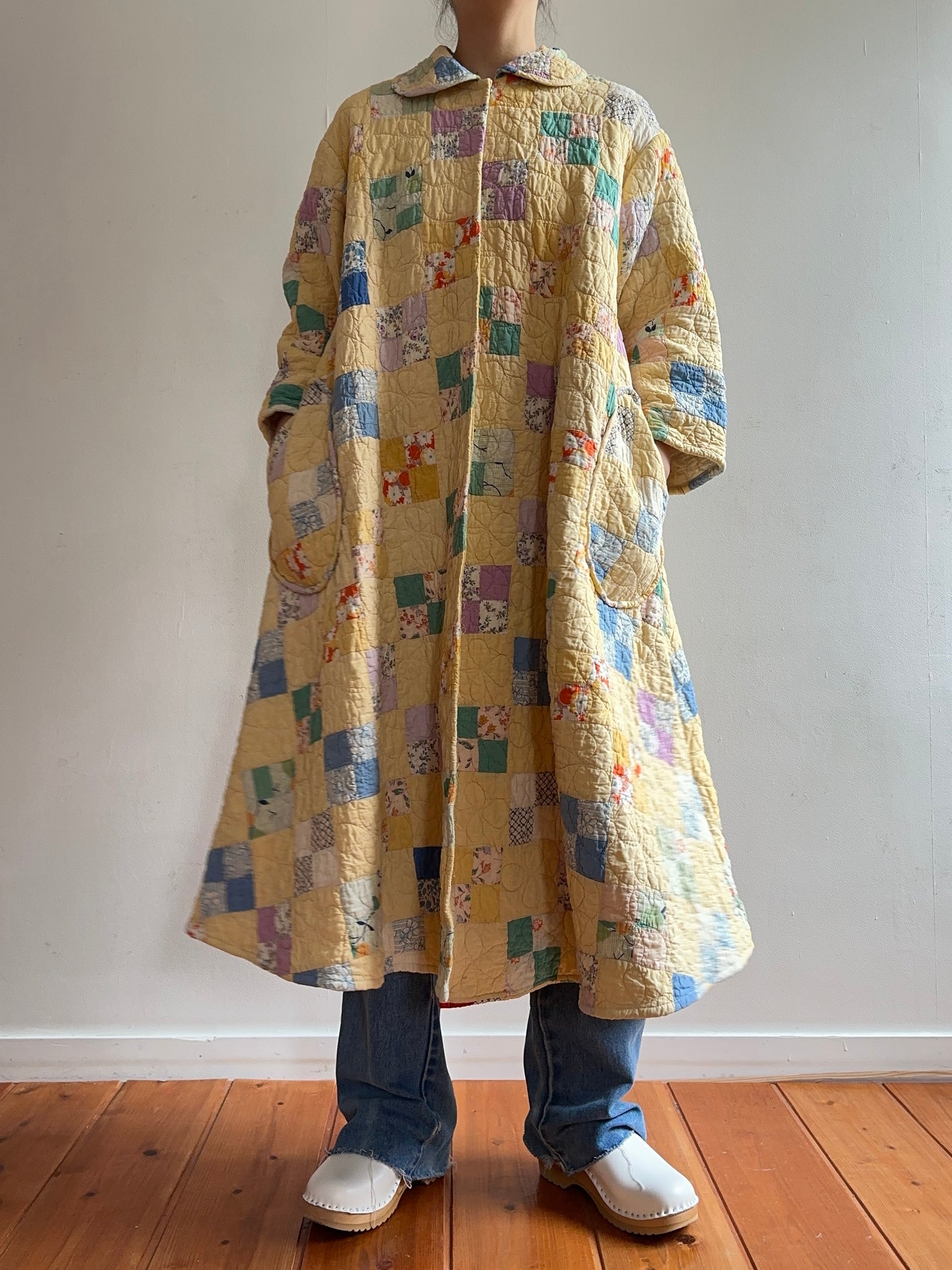 old quilt dress coat