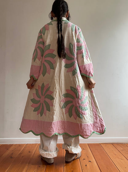 old quilt dress coat
