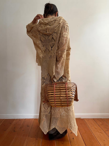 old crochet lace parka