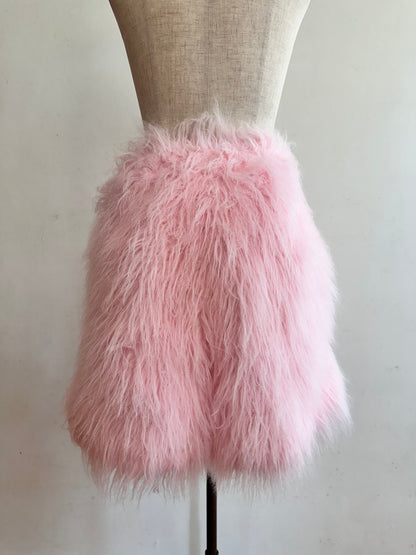old fur short pants / pink