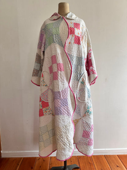 old quilt dress coat