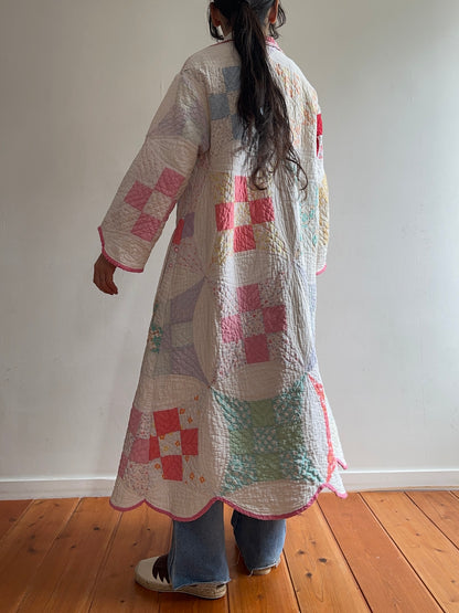 old quilt dress coat