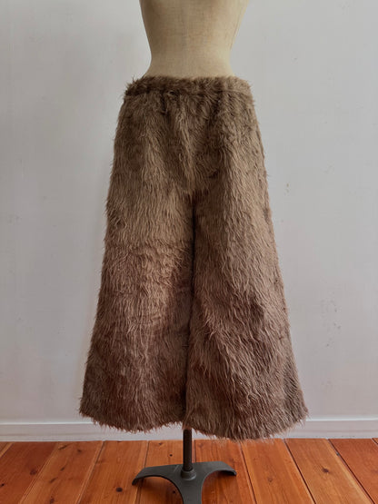 old fur wide pants / mocha