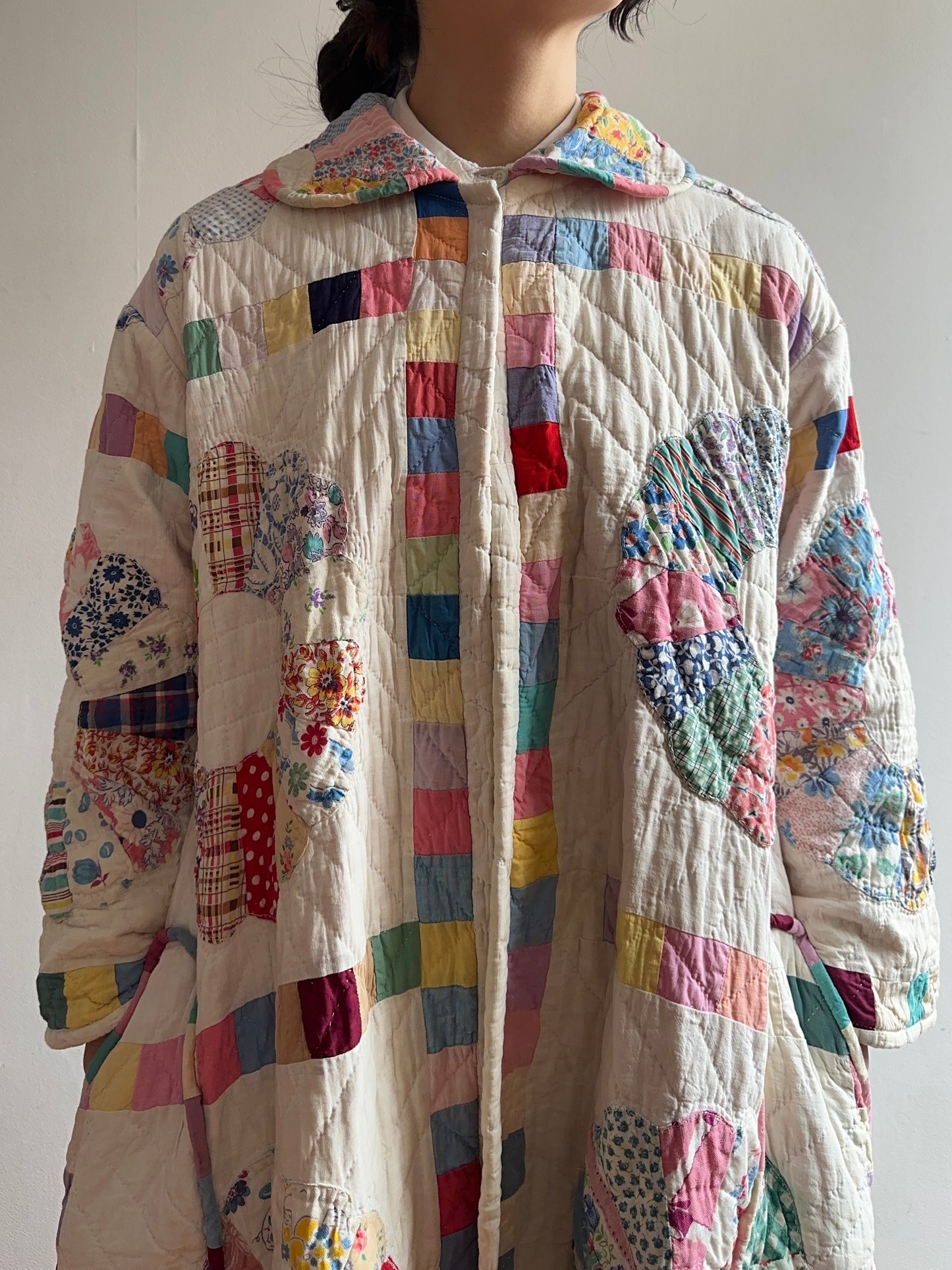 old quilt dress coat