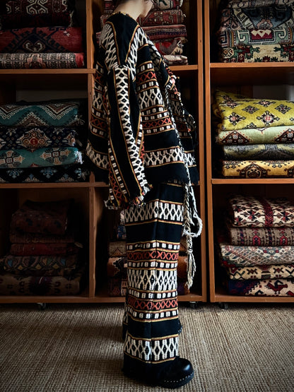 old handwoven textile set-up