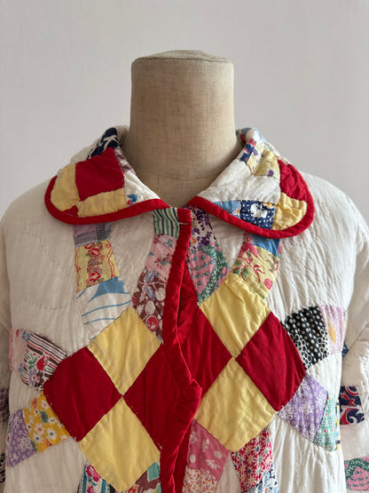 old quilt dress coat