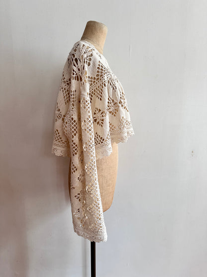 old crochet lace short tops