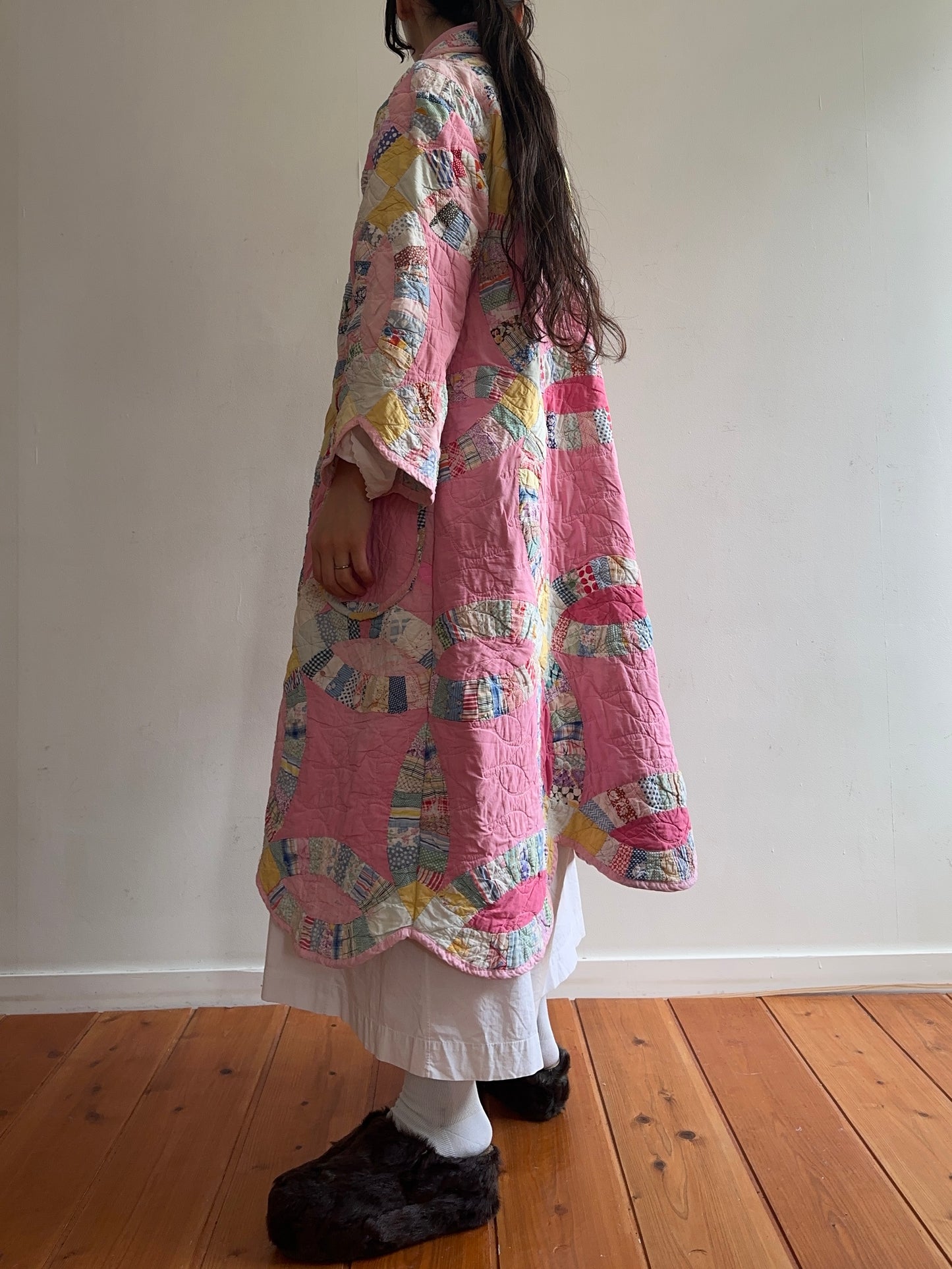 old quilt dress coat